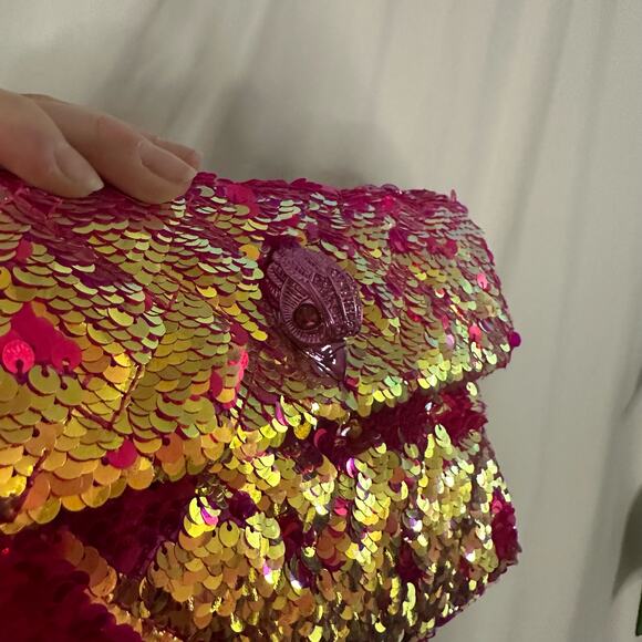 Kurt Geiger Kensington Sequin Shoulder Bag Pink